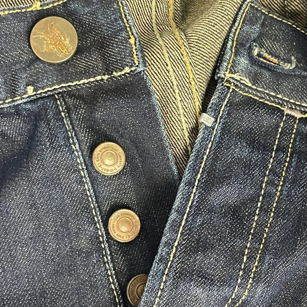 AllSaints Iggy Slim Fit Denim Jeans Button Fly‎ 34x34 Indigo Straight Leg MPH805